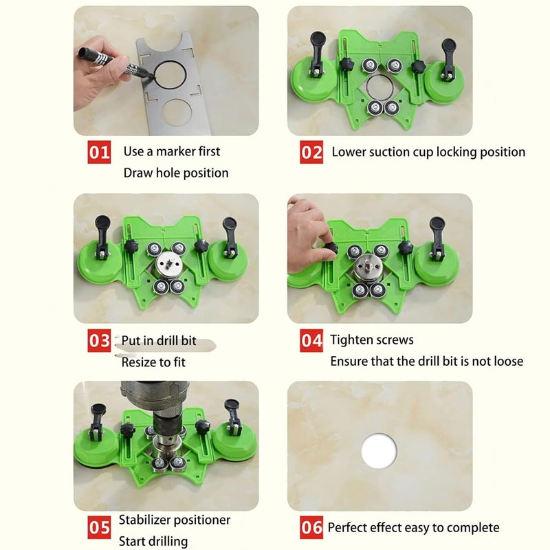 AIMALL 4-83MM Adjustable Diamond Drill Bit Guide with Suction Cups