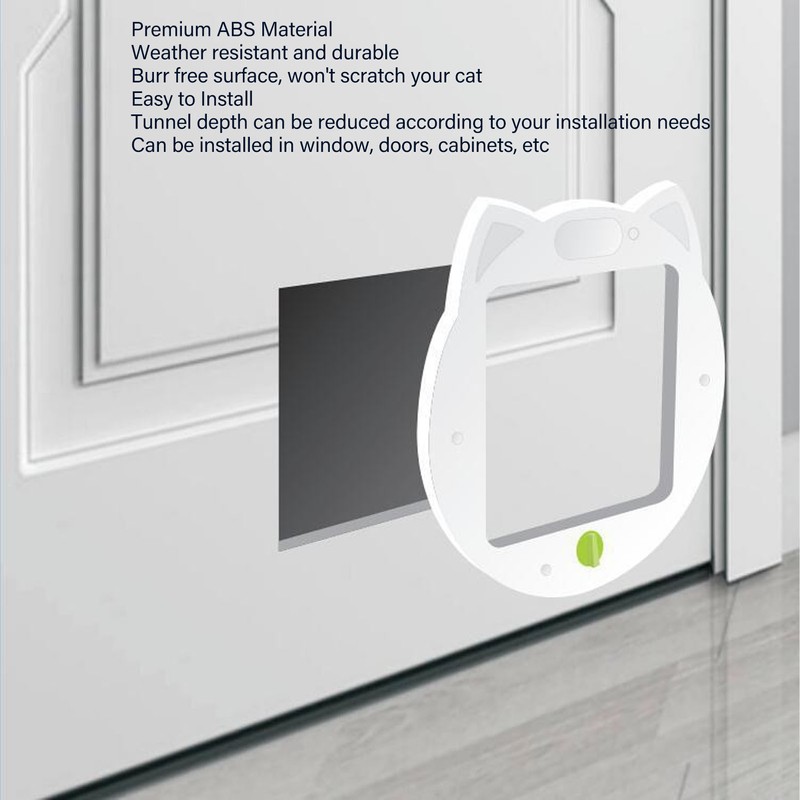 Pet Flap Door 4 Way Locking Noiseless Weather Resistant Cat