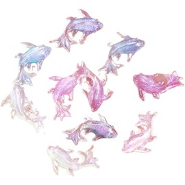 100Pcs Colorful Cute Mini Shiny Miniature Resin Goldfish Figurines,DIY Terrarium Crafts Ornament Accessories,Fairy Garden Accessories Ornament,Garden Sculptures and Statues,Outdoor Decor