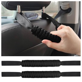 IHOTDER 2PCS Headrest Grab Handle for Cars,Removable&Durable Rear Seat Grab Handles for Trucks Cars SUVs Pickups,Universal Interior Car Accessories for Car Decorations (Black)