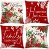 Ameyahud Merry Christmas Throw Pillow Covers Cardinal Berries Red Xmas