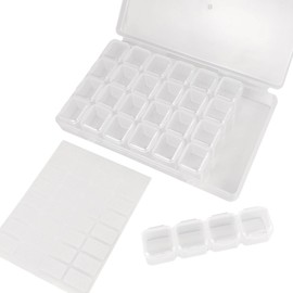 SimautHawk 1 Pack,28 Grids, Painting Bead Storage Containers, Arts Crafts Storage Boxes, Includes Label Sticker (1)