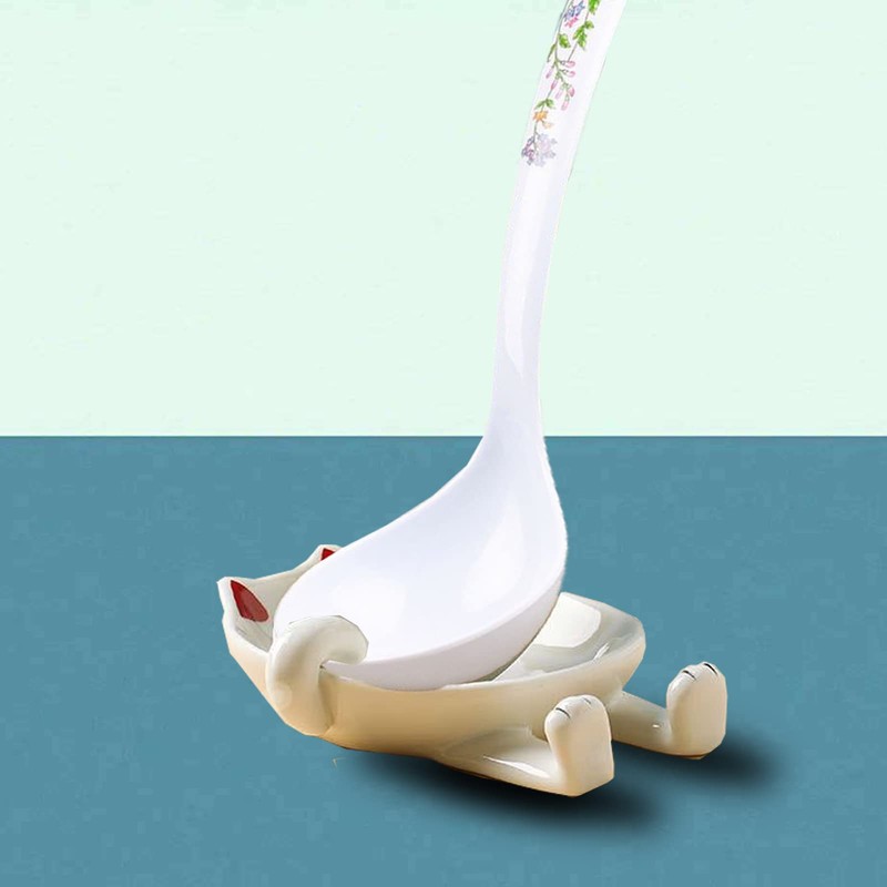 Spoon Rest, Ceramic Spoon Holder, Ceramic Spoon Rest with Funny