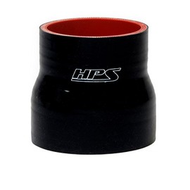 HPS HTSR-138-150-L4-BLK Silicone High Temperature 4-ply Reinforced Reducer Coupler Hose, 100 PSI Maximum Pressure, 4" Length, 1.38" > 1.5" ID, Black