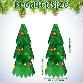 Chunm 2 Pcs Christmas Tree 3D Windsock Applique Christmas Tree Windsock Indoor Outdoor Hanging 36 Inch Winter Polyester Wind Sock Xmas Party Gift Decorations for Garden Porch Yard Patio Lawn