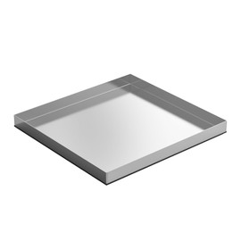 MOASKER 28 Inch x 30 Inch x 2.5 Inch Compact Washing Machine Pan, Heavy Duty 304 Stainless Steel Washing Machine Trays Pan with Anti-slip Bottom Pad Use of 18 GA Thickness Galvanized Steel, No Hole