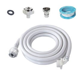 Washing Machine Inlet Hose, Burst Proof Washing Machine Water Inlet Pipe, Washer Pipe with Connectors, Water Inlet Connection Supply Line, White Long Universal PVC Hose (3 m/ 9.84 feet)