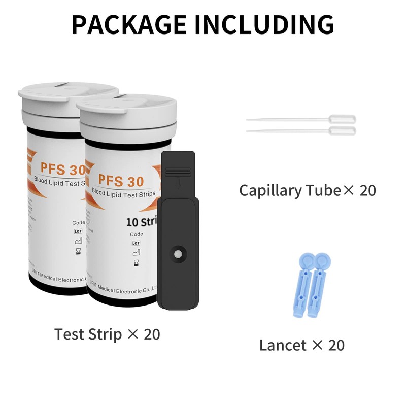 URIT 5 in 1 Lipid Test Strips, 20 Test Strips