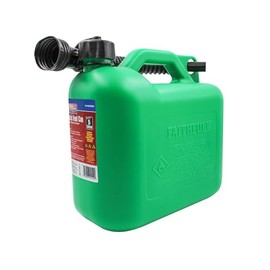 Faithfull Faithfull 5 Litre Plastic Fuel Can - Green. Complies with: UN/16/1558/23