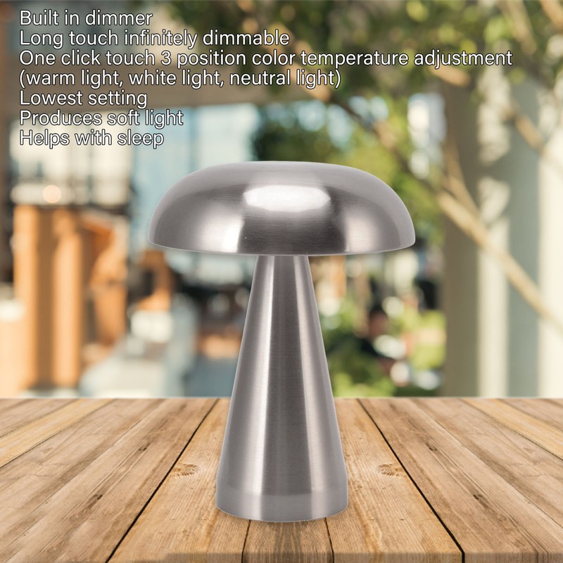 Mushroom Table Lamp Modern Minimalist Industrial Style 3 Color Dimmable
