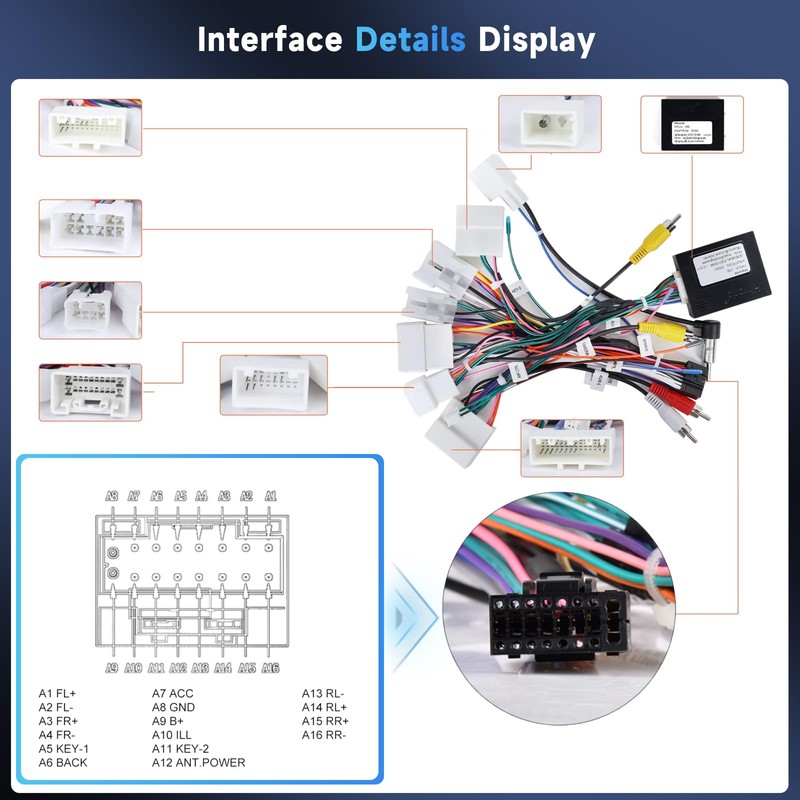 Radio Harness Adapter Wiring Harness with J-BL Canbus Compatible with