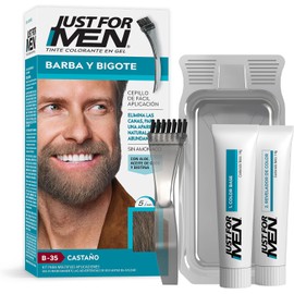 Just For Men Tinte Colorante en Gel Para Barba y Bigote,Castaño B35, Sin Amoníaco,Con Cepillo De Fácil Aplicación, 66ml