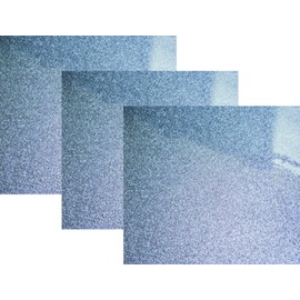 10"x12"(1 Foot)3-Sheets,Siser Glitter Iron-on Heat Transfer Vinyl HTV for T-Shirts(Black Silver)