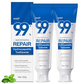 Hydroxyapatite Toothpaste 2PC for Enamel Protection, Contains 9.9% Nano-Hydroxyapatite, Restores Enamel, Reduces Sensitivity, Whitens & Brightens Teet