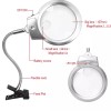 Flexible Adjustable LED Magnifying Glass Lamp with Bracket 5X Magnification