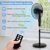 COSTWAY Pedestal Fan, 16-Inch Adjustable Height Fan, 3-Speed Digital Control,