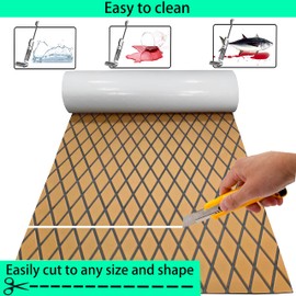 LSS laidi Boat Flooring EVA Foam Boat Decking Faux Teak Marine Sea Deck Non-Slip Mat for Decking Yacht Motorboat Fishing Boat Surfboard,102.4"/94.5"/86.6"/x 37.4"