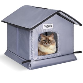 Tailtastic Weatherproof & Insulated Outdoor Cat House -Easy Assembly, Raised Base Prevents Flooding - Warm Shelter for Community/Outdoor Cats (Small)