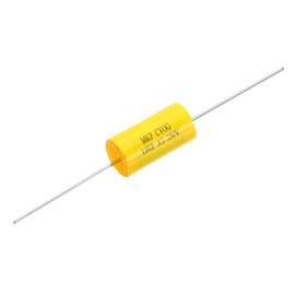 PATIKIL 1uF 250 V Frequency Divider Capacitor, 1 Pcs Axial Audio Speaker Crossover Step-Less Film Capacitor MKP Capacitor for Audio Equipment Appliances, Yellow