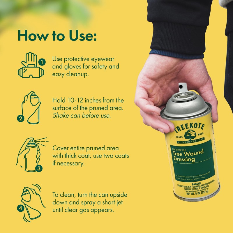 Treekote Tree Wound Dressing - 8 OZ Aerosol Pruning Sealer