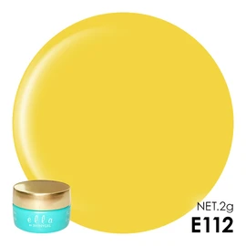 ella BY SHINYGEL E112 Color Gel, Mellow Yellow (Elabai Shiny Gel), UV/LED Compatible