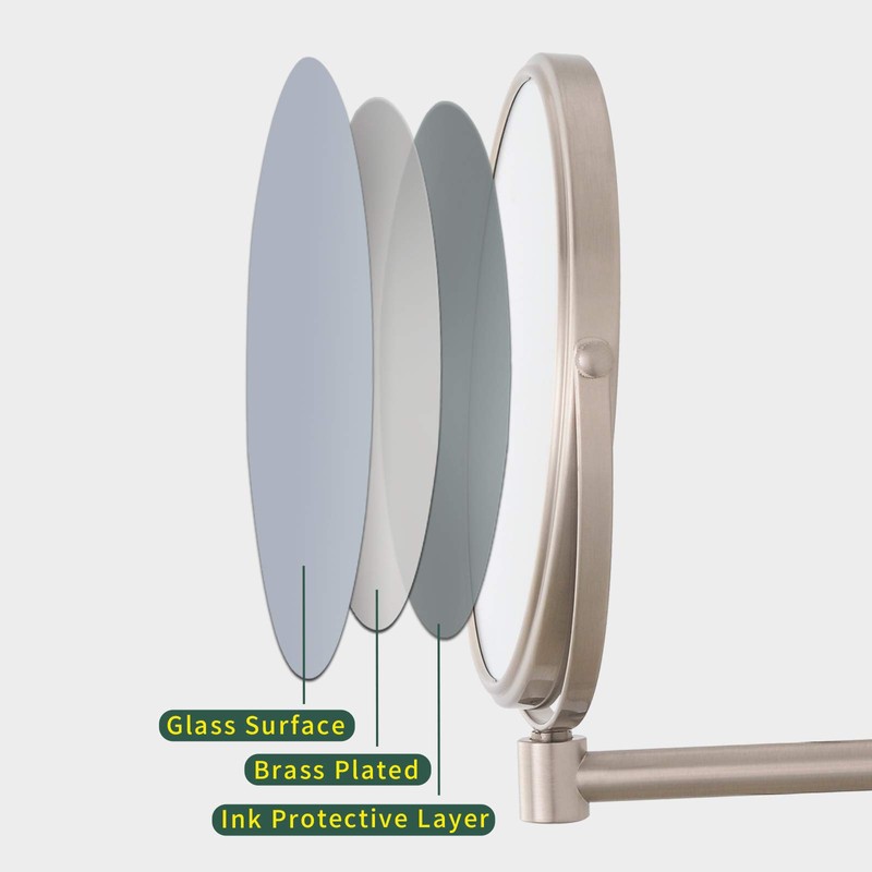 Nicesail 8 Inch Double-Side Wall Mounted Mirror Magnified 10x Makeup