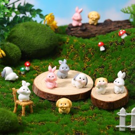 Blueweenly 70 Pcs Mini Rabbit Easter Resin Bunny Mini Bunny Figures Small Bunnies Tiny Animals Miniature Home Decor Garden Ornament for Easter Egg Fillers Cake Home Decor(Multicolor,Lively)