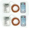 Amants01 2 Pack Sound Activated Music String Lights,32.8ft 100LEDs 12