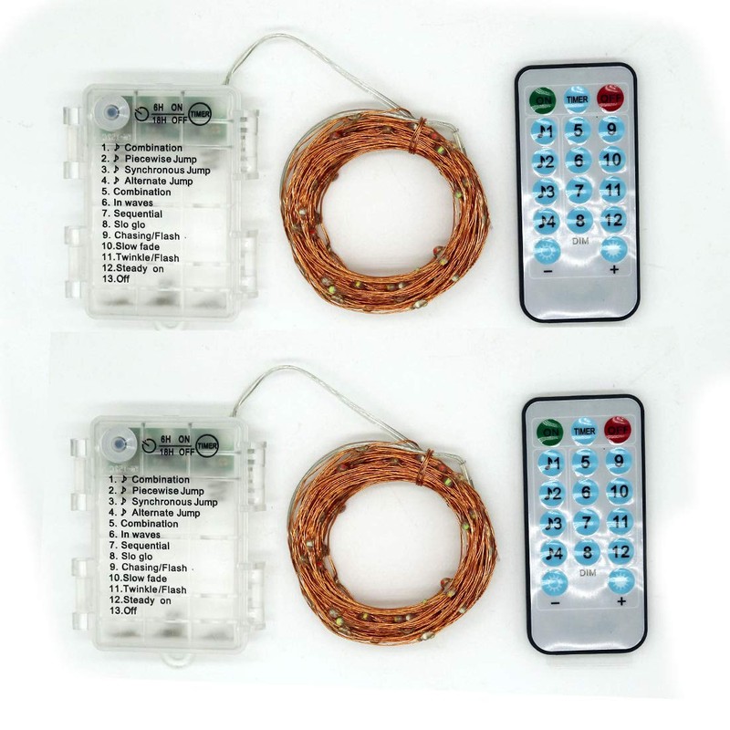 Amants01 2 Pack Sound Activated Music String Lights,32.8ft 100LEDs 12