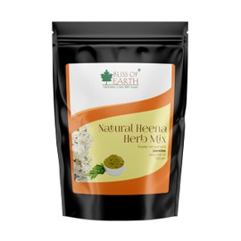 Bliss of Earth Herbal Henna For Hair Jasmine, Blended With Herbs Amla, Neem, Babul Gum and & Jasmine Essential Oil For Long Lasting Hair Color, Hair Nourishment, 100gm