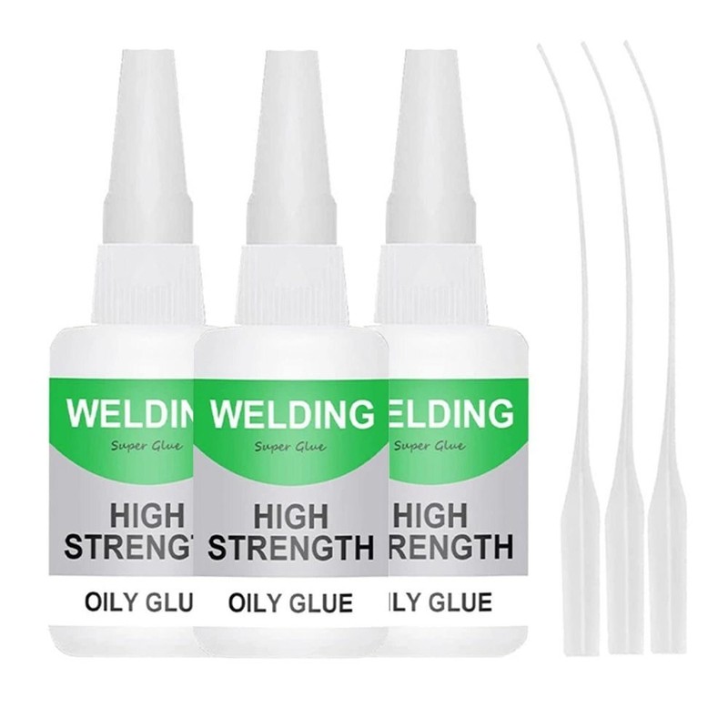 JUE-FISH 3PCS Welding High Strength Oily Glue Plastic Super For