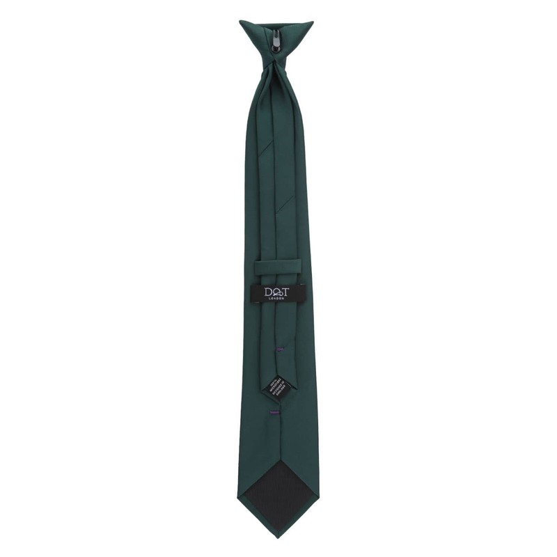 DQT Men's Plain Twill Wedding Formal Clip On Tie -
