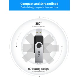 Netac 256GB USB 3.0 Flash Drive, High Speed Memory Stick Up to 90/30 MB/s(R/W) Pen Drive, Thumb Drive for Data Storage Zip Drive and USB Key Chain with Swivel Design