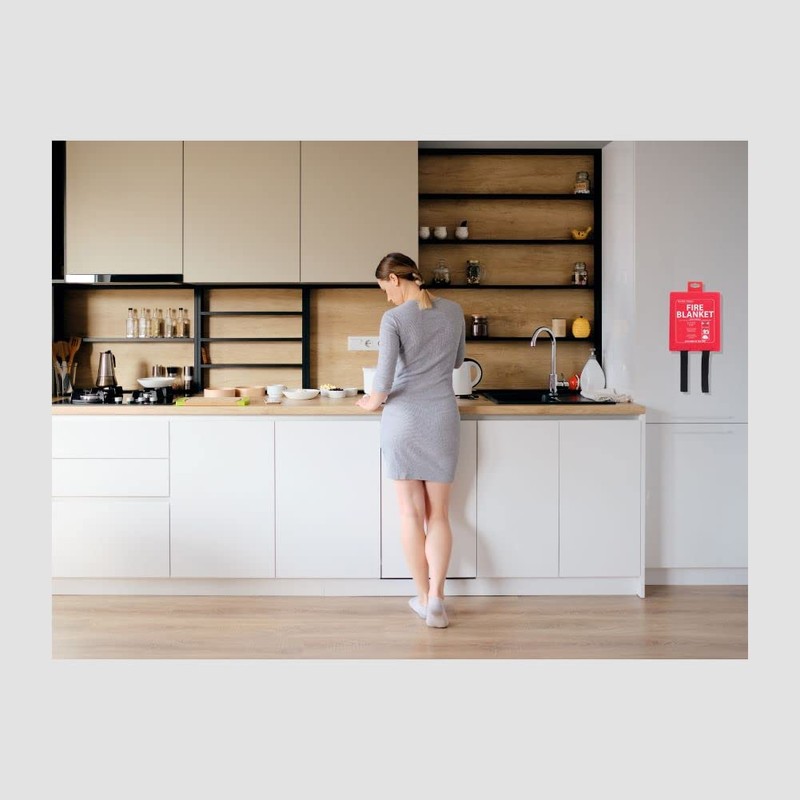 SAFETECH Fire Blanket Emergency for Kitchen,1m x 1m Safety Blanket