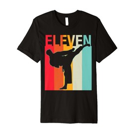 11th Birthday Gifts Karate Retro Taekwondo Martial Arts Boy Premium T-Shirt