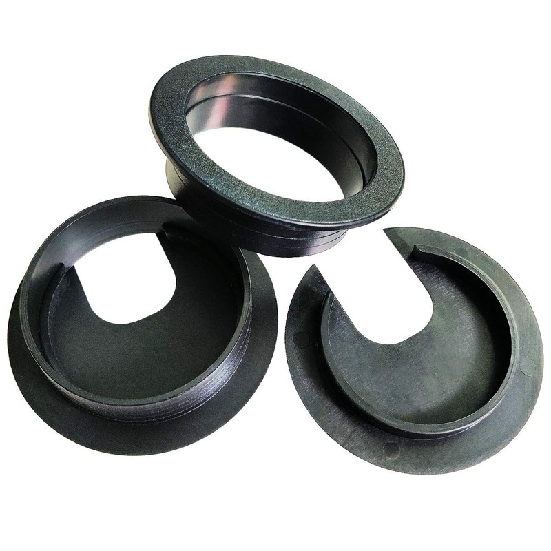 TTSAM Desk Grommet Desk Hole Covers 2 Inch Black Plastic