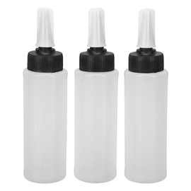 Leak-proof Plastic Bottle, Pack of 3 Hair Colours Shampoo Applicator Refillable Bottle Hairdresser Horn Bottle with Lid Applicator Bottle for Long Hair