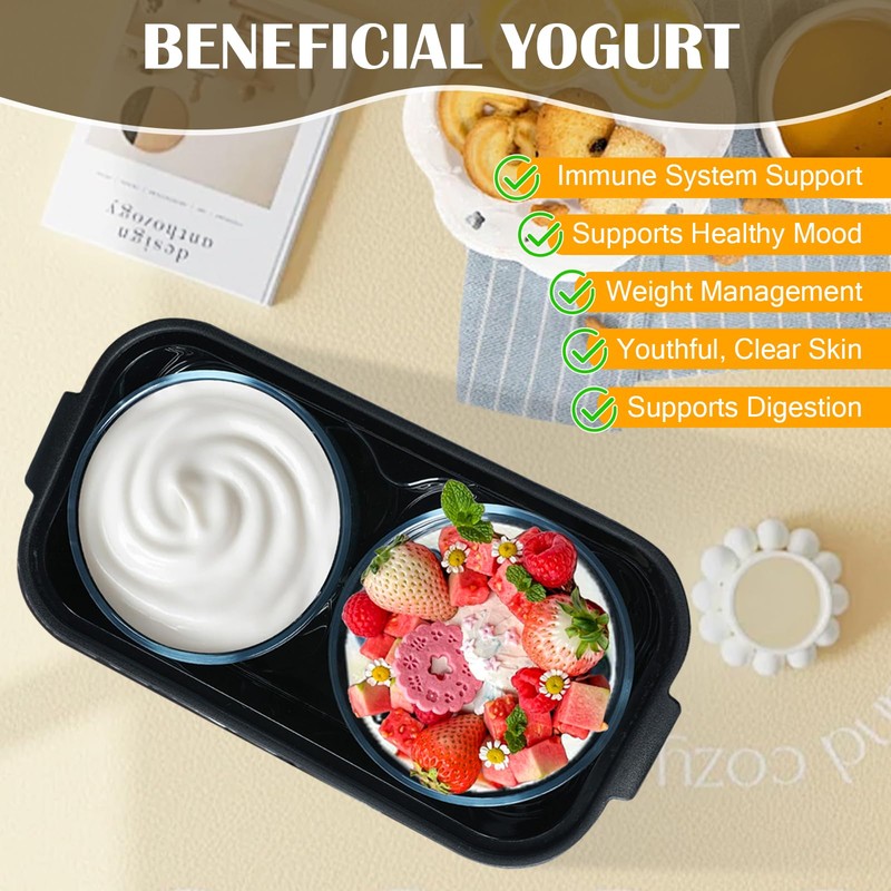 Tokenhigh 2000ml Probiotic Yogurt Maker with Adjustable Time & Temp