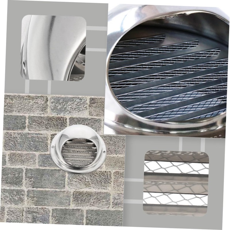 WHAMVOX Round Stainless Steel Vent Cover Windproof Louver Grille for