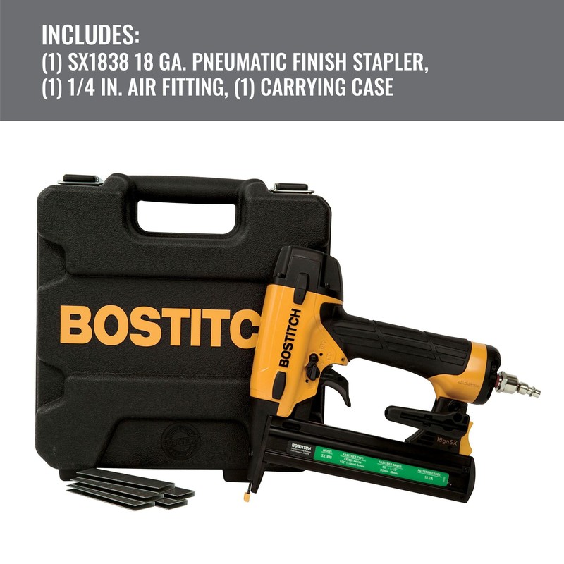 BOSTITCH 18 Gauge Narrow Crown Stapler Kit (SX1838K)