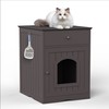 Udorich Stylish Cat Litter Box Enclosure with Drawer, Multi-Functional Indoor