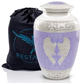 Angel Wings Purple Urn for Human Ashes Adult Male. Cremation urns for Human Ashes Adult Female mom. Decorative urns for Adult Female by Restaall