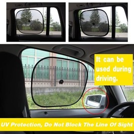 AIMALL 2 Pack Car SUV Sun Shade Side Rear Window Visor Covers, Anti-UV Protector for Child, Strong Suction Cup Attachment, Breathable Mesh