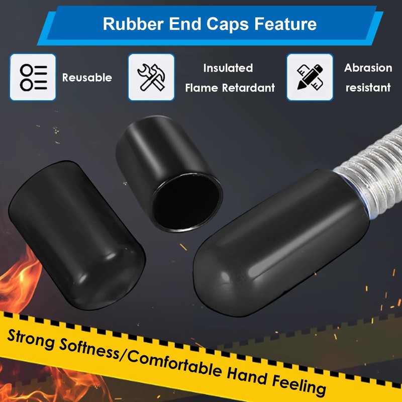 smseace 40pcs Rubber End Caps - 4 Sizes (1/8", "1/4",