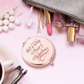 Monarch Gift Co I Not A Day Over Fabulous I Compact Pocket Mirror, Mom Birthday Gifts for Mom Rose Gold Compact Mirror I Gifts for Mom from Daughter I Mom Gifts for Birthday I Rose Gold