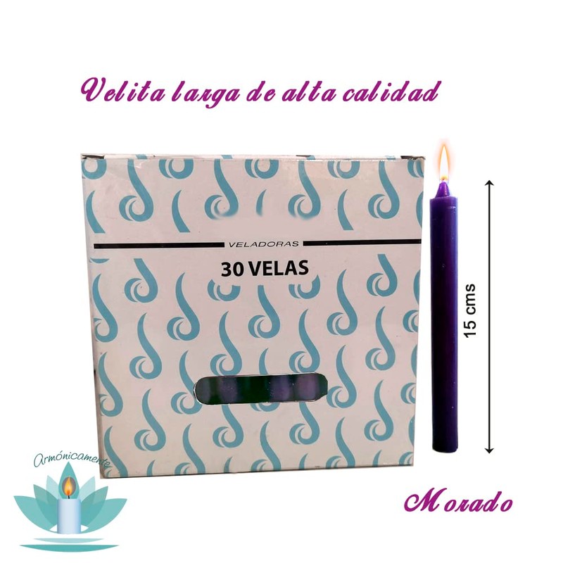 VELA PARAFINA ALTA CALIDAD 30 PZAS 15 CM X 1.5
