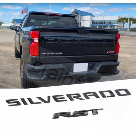 General Motors Matte Black Silverado RST Tailgate Emblem Nameplate fit 2019-2023 Silverado OEM