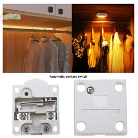 ECSiNG 2PCS Cabinet Light Switches Normally Closed Wardrobe Touch Switch Push to Break Door Light Switch for Wardrobe Cabinet Sliding Door 2A 250V White