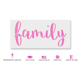Family Stencil Template for Walls and Crafts - Reusable Stencils for Painting in Small & Large Sizes