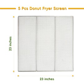 5 PCS 23" X 23" Donut Fryer Screen, Stainless Steel Donut Fryer Screen Compatible with Belshaw, Avalon, and Commercial Fryers